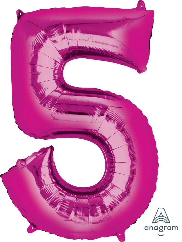 34" Pink Number 5 Balloon