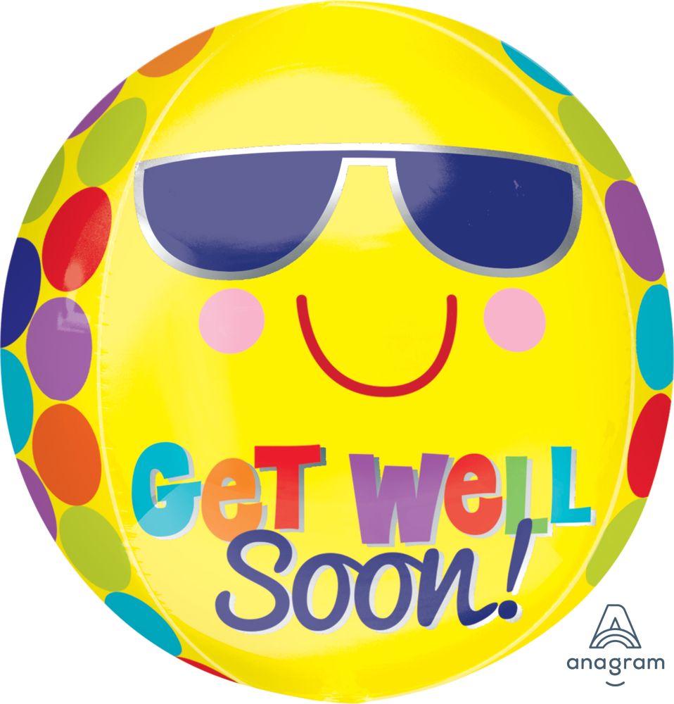 Orbz Bright Sunny Get Well Soon Balloon
