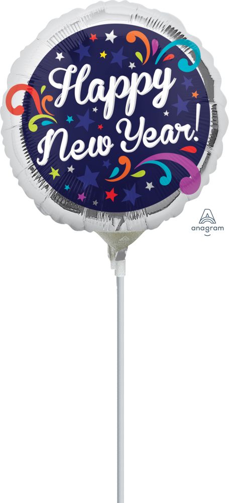 04" Happy New Year Swirls Balloon