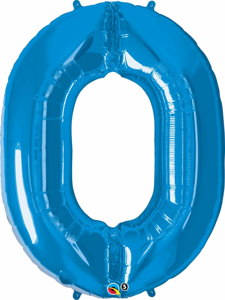 34" Sapphire Blue Number 0 Balloon