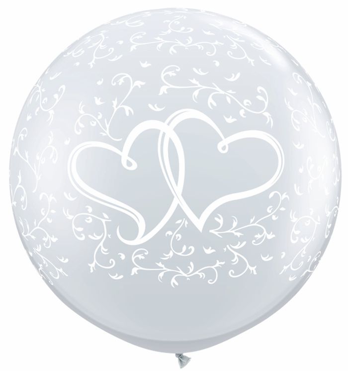 36" Entwined Heart-A-Round (2pcs) Balloons