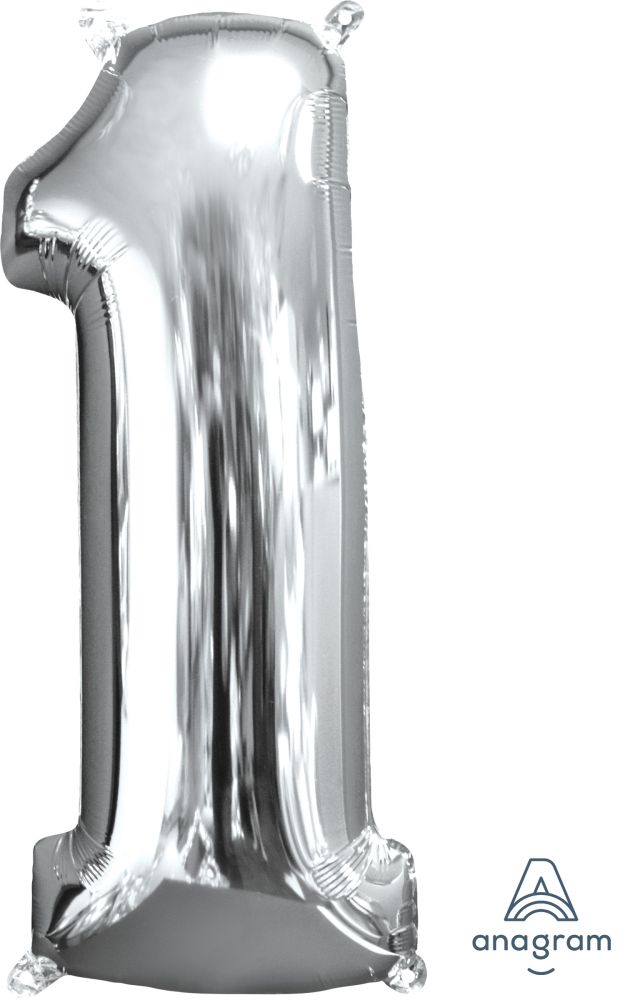 26" Silver Number 1 Balloon