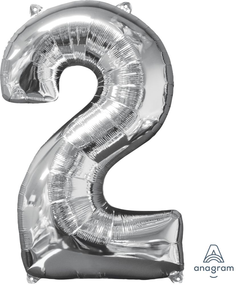 26" Silver Number 2 Balloon