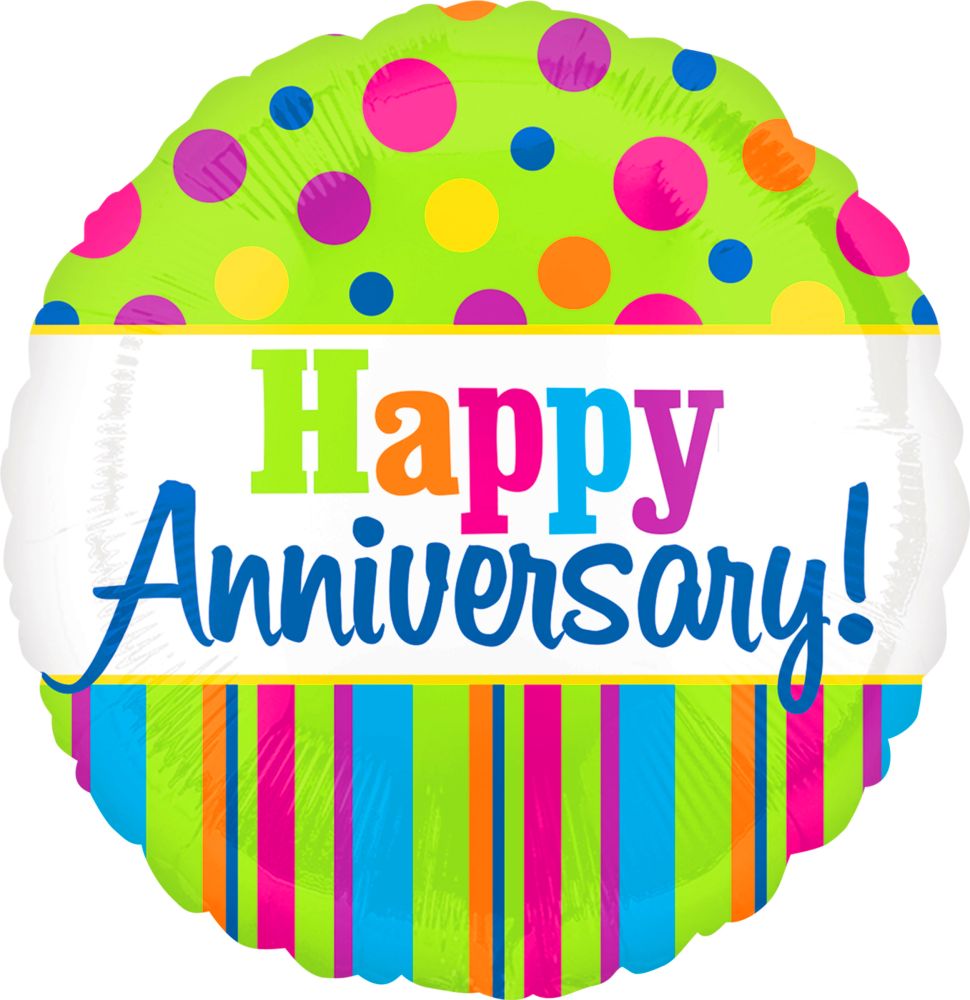 18" Bright Anniversary Balloon