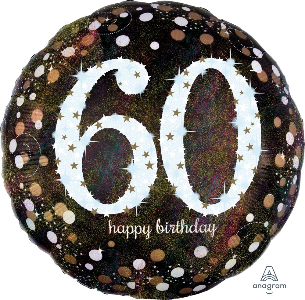 Jumbo Holographic Sparkling Birthday 60 Balloon