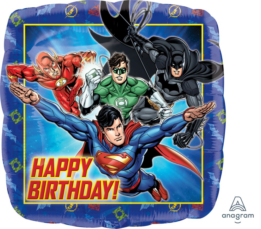 18" Justice League Happy Birthday Balloon