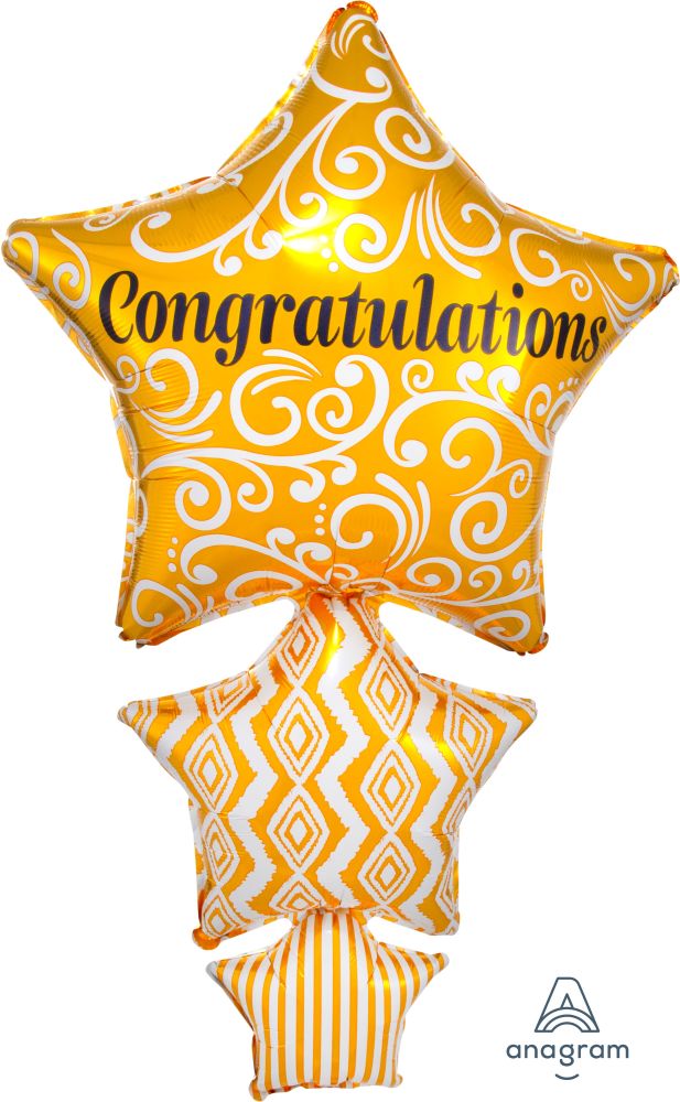 SuperShape Congratulations Stacked Star Balloon