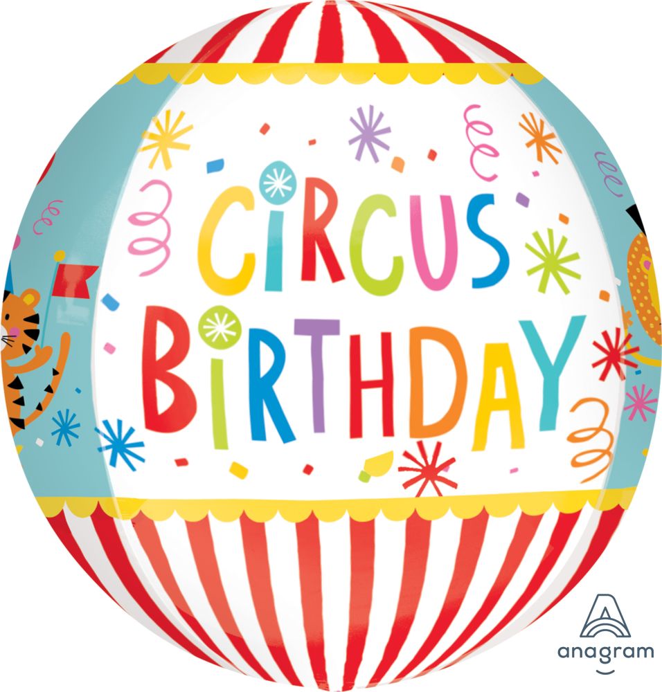 Orbz Circus Theme Birthday Balloon