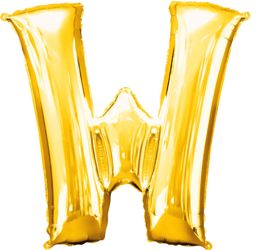 34" Gold Letter W Balloon