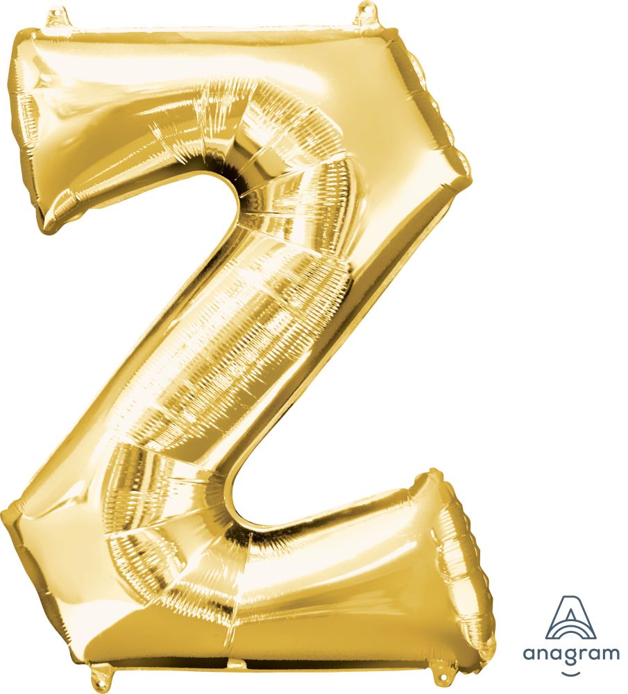 34" Gold Letter Z Balloon