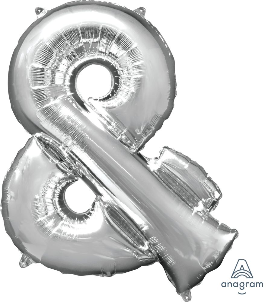 34" Silver Symbol & And Balloon
