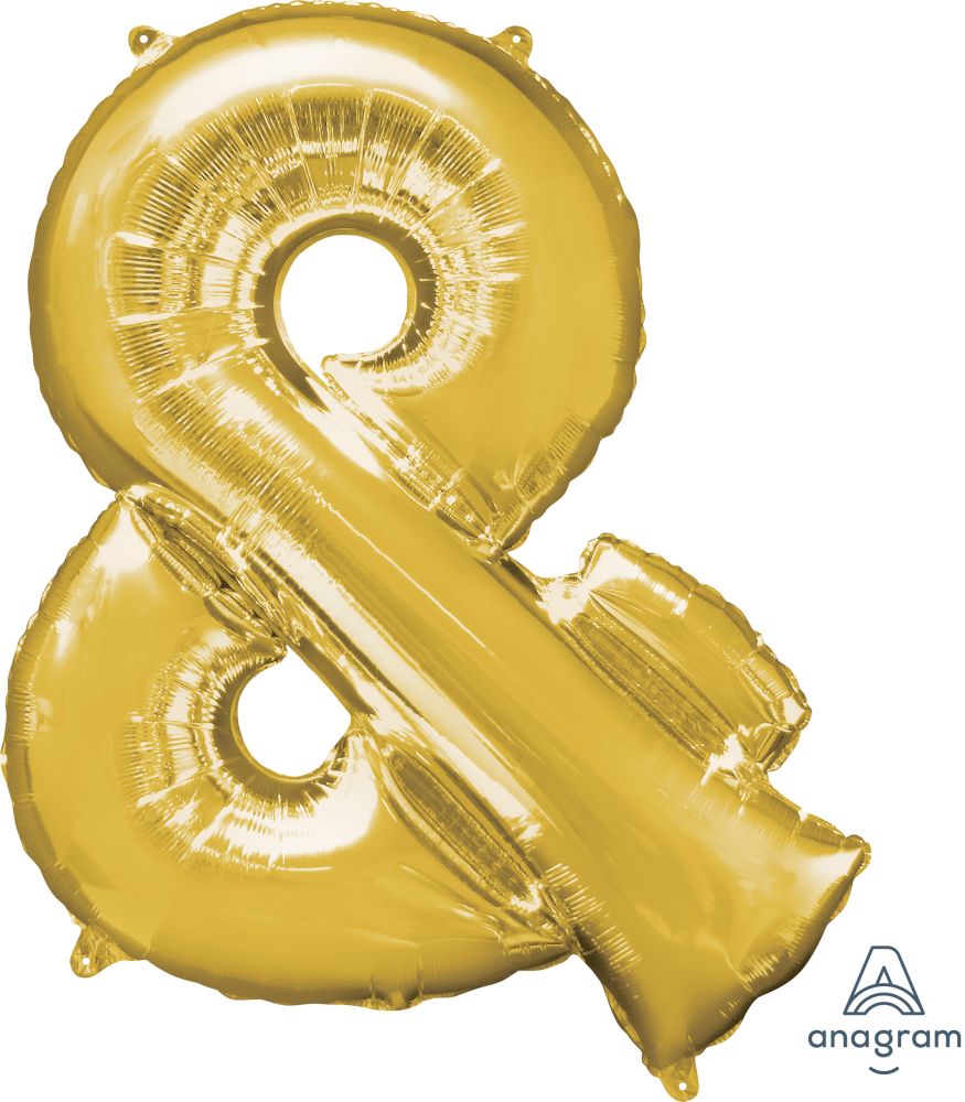 34" Gold Symbol & And Balloon