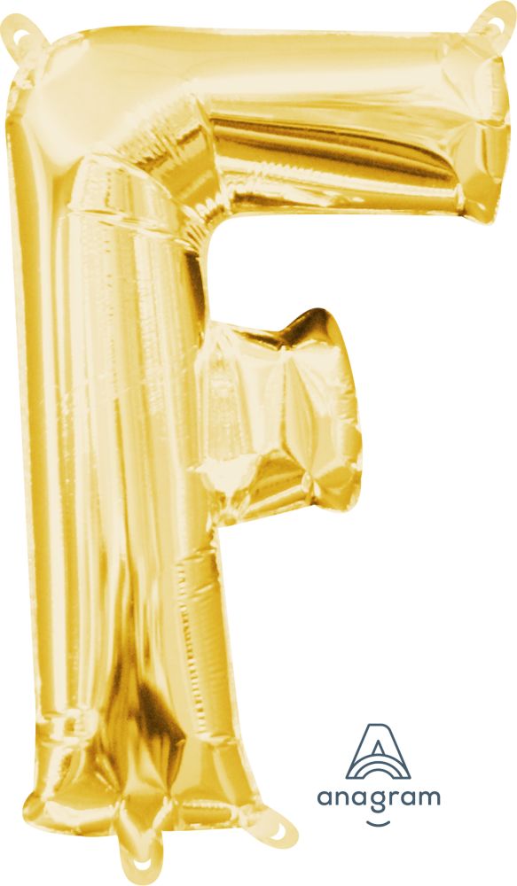 16" Gold Letter F Balloon