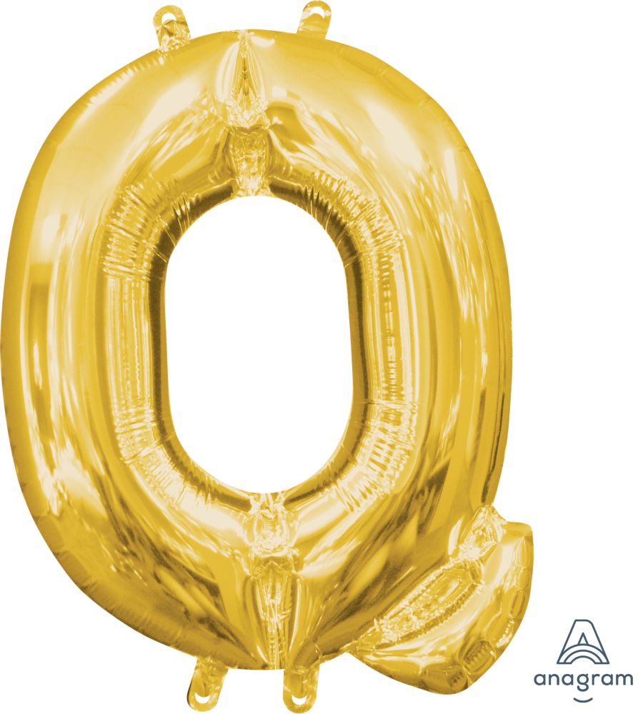 16" Gold Letter Q Balloon
