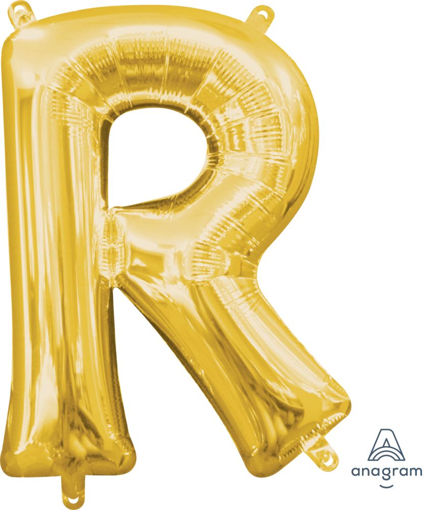 16" Gold Letter R Balloon