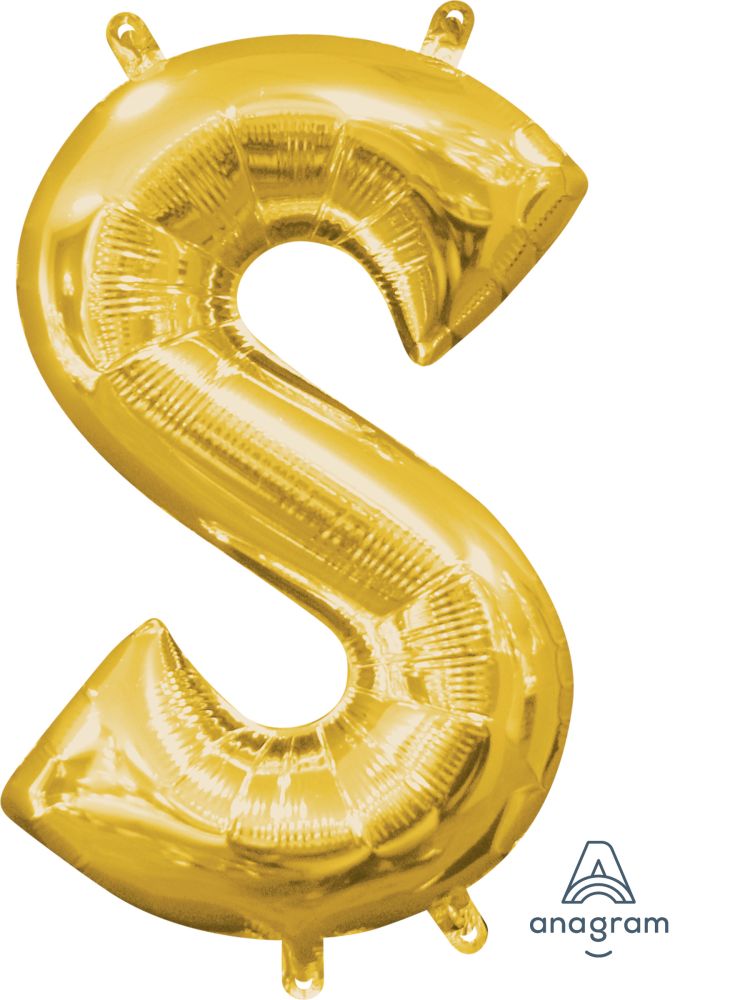 16" Gold Letter S Balloon