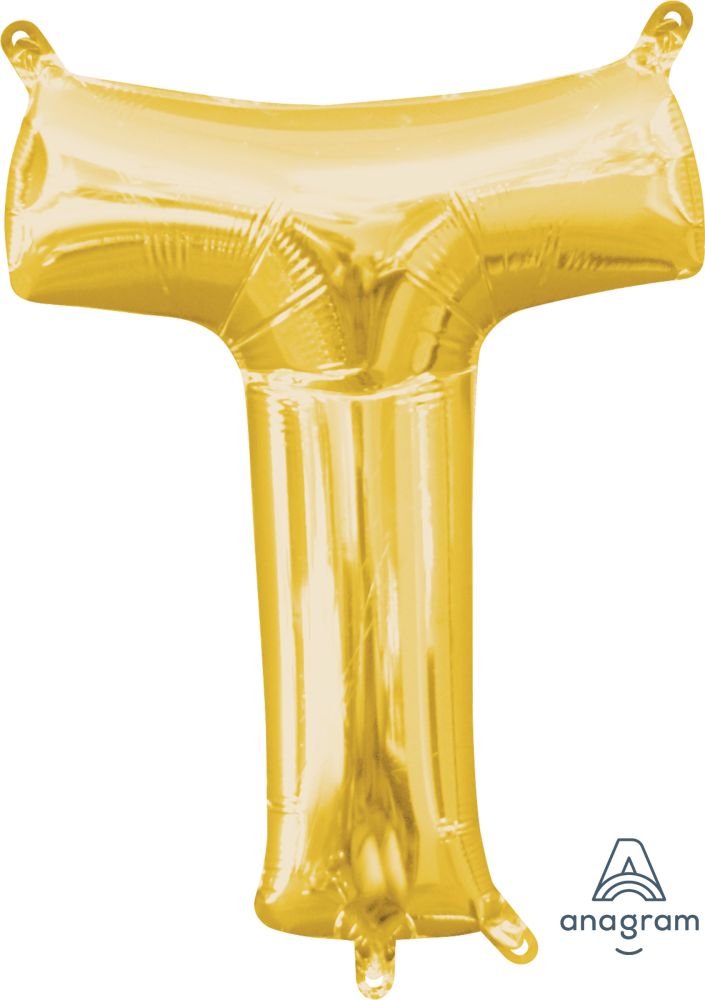 16" Gold Letter T Balloon