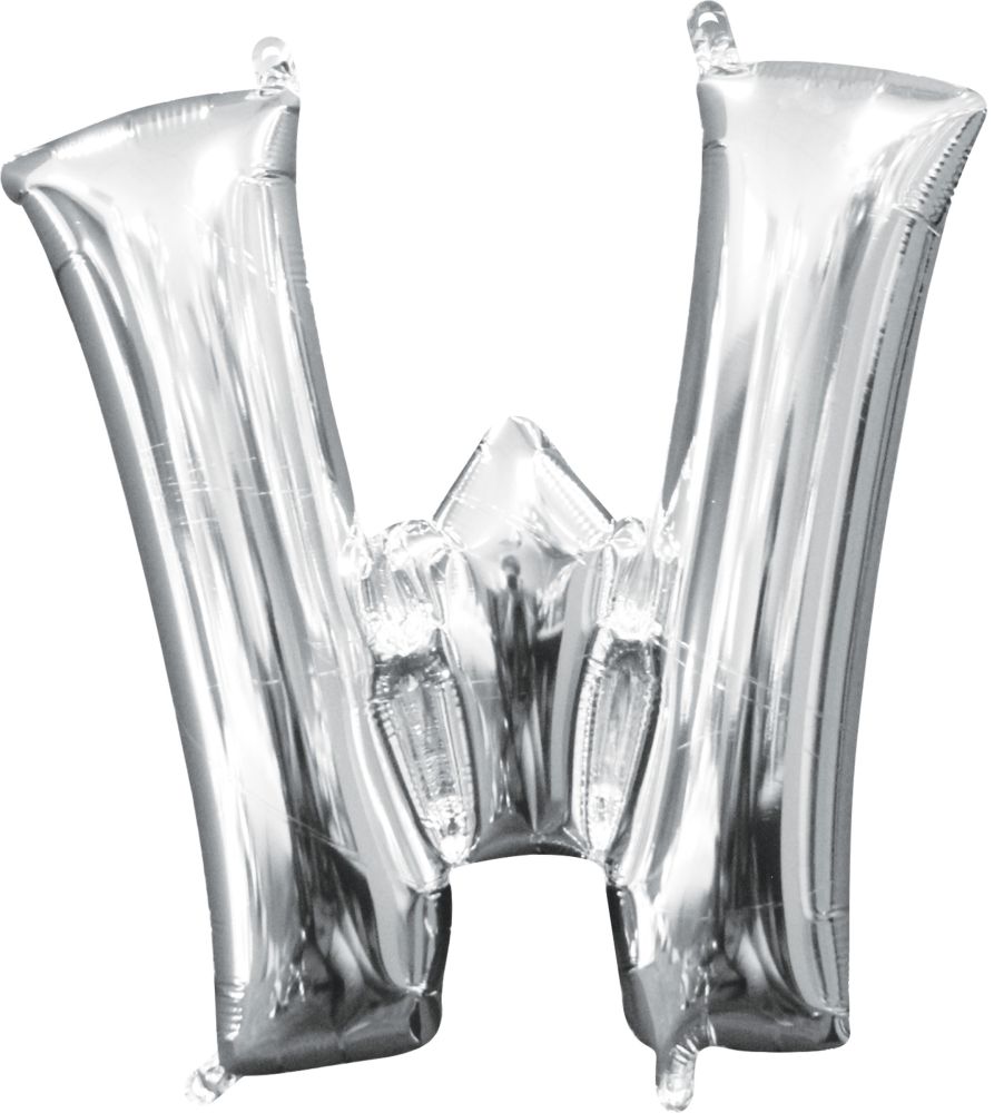 16" Silver Letter W Balloon