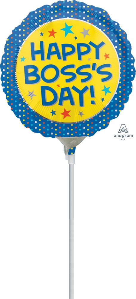 09" Boss's Day Yellow and Blue Balloon