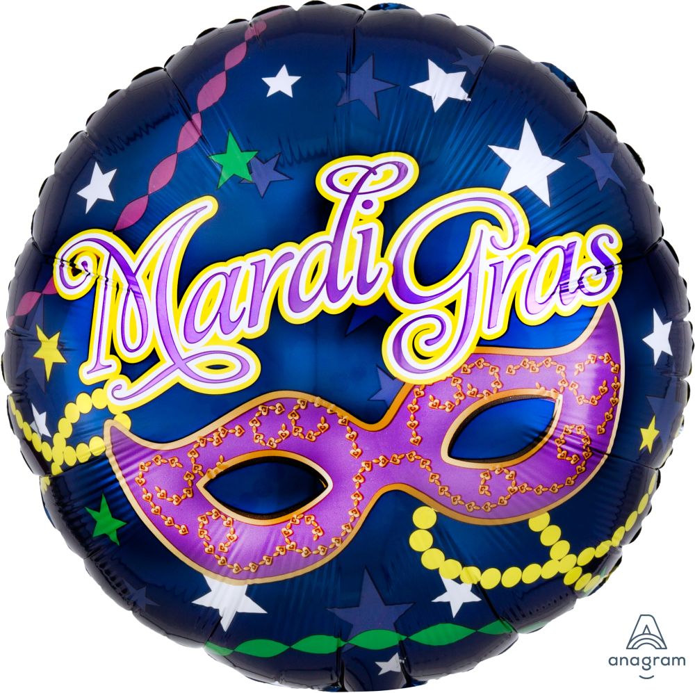 18" Mardi Gras Mask Balloon