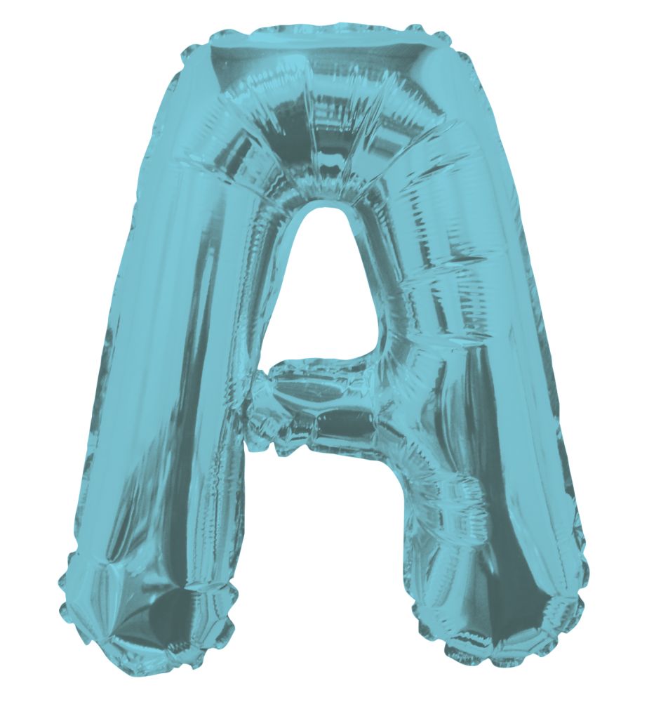 14" Light Blue Letter A Balloon