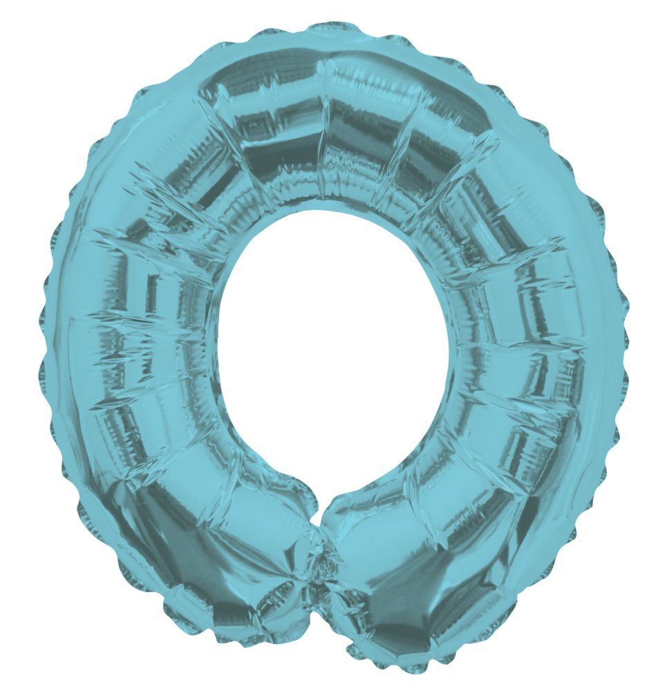 14" Light Blue Letter O Balloon