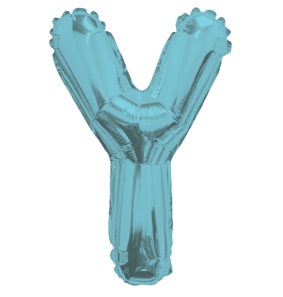 14" Light Blue Letter Y Balloon