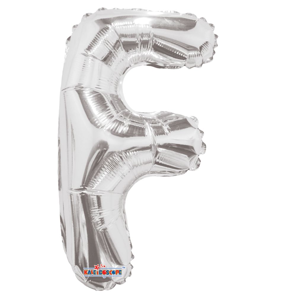 14" Silver Letter F Balloon