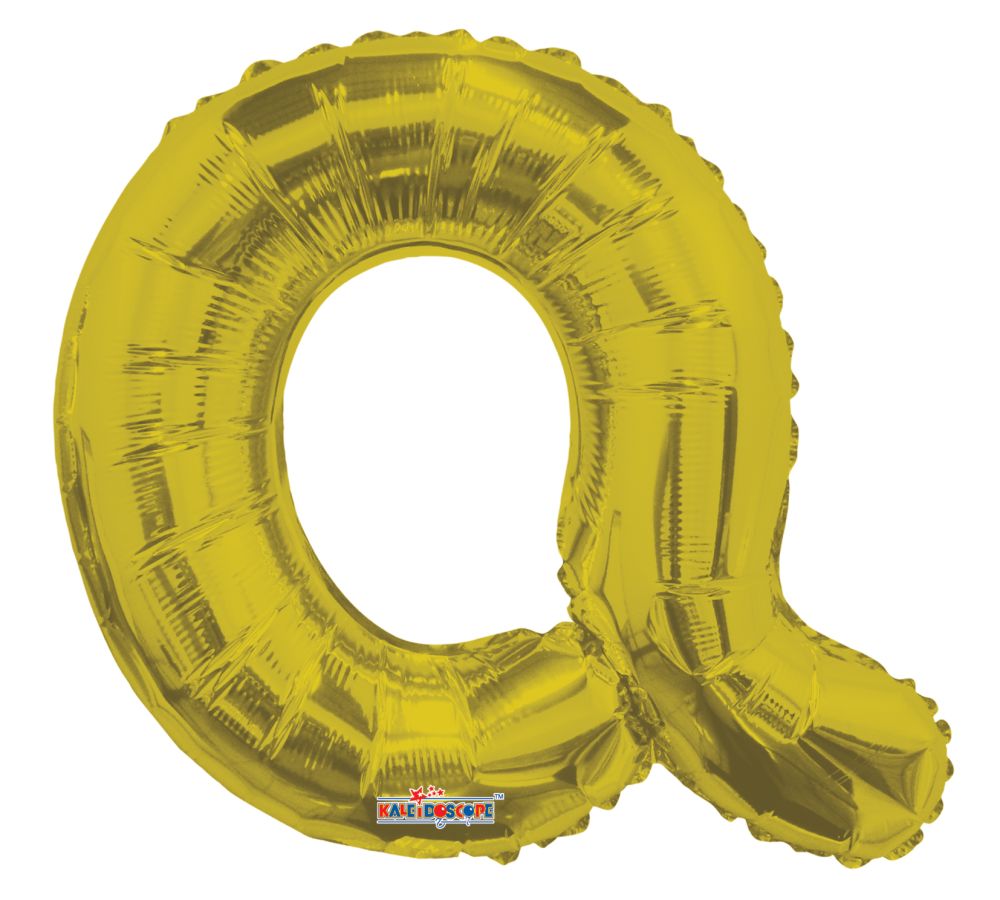 14" Gold Letter Q Balloon