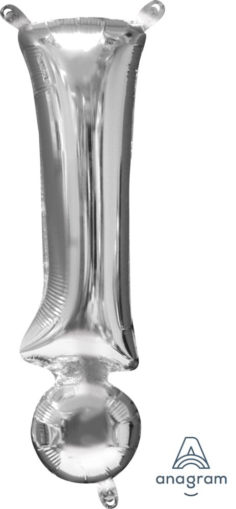 16" Silver Symbol ! Exclamation Balloon