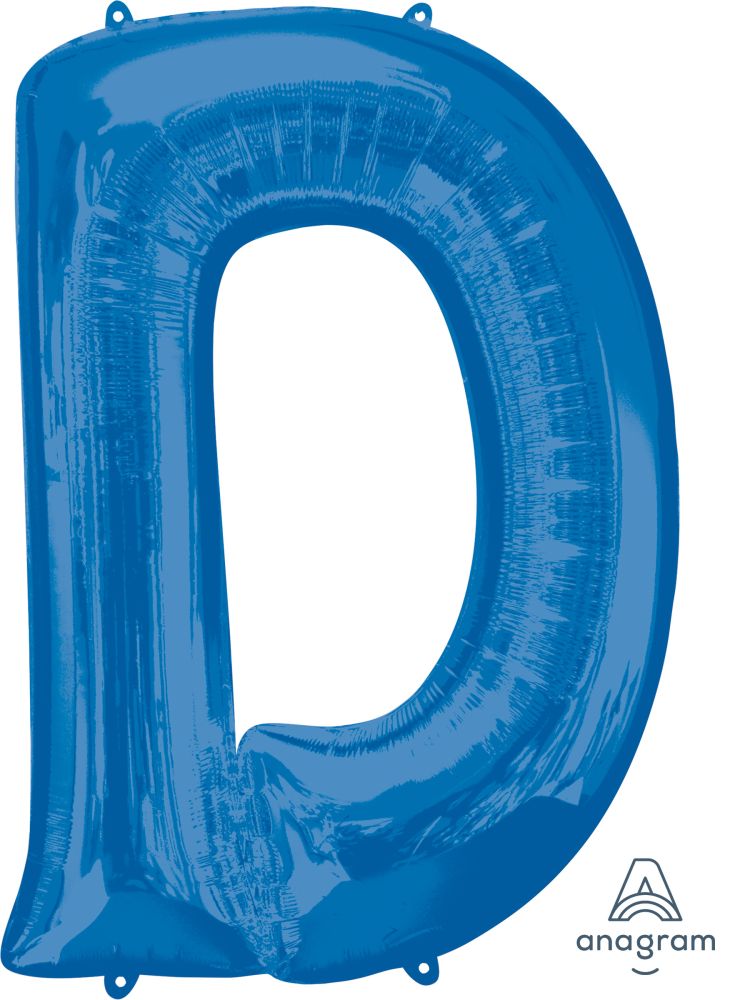 34" Blue Letter D Balloon