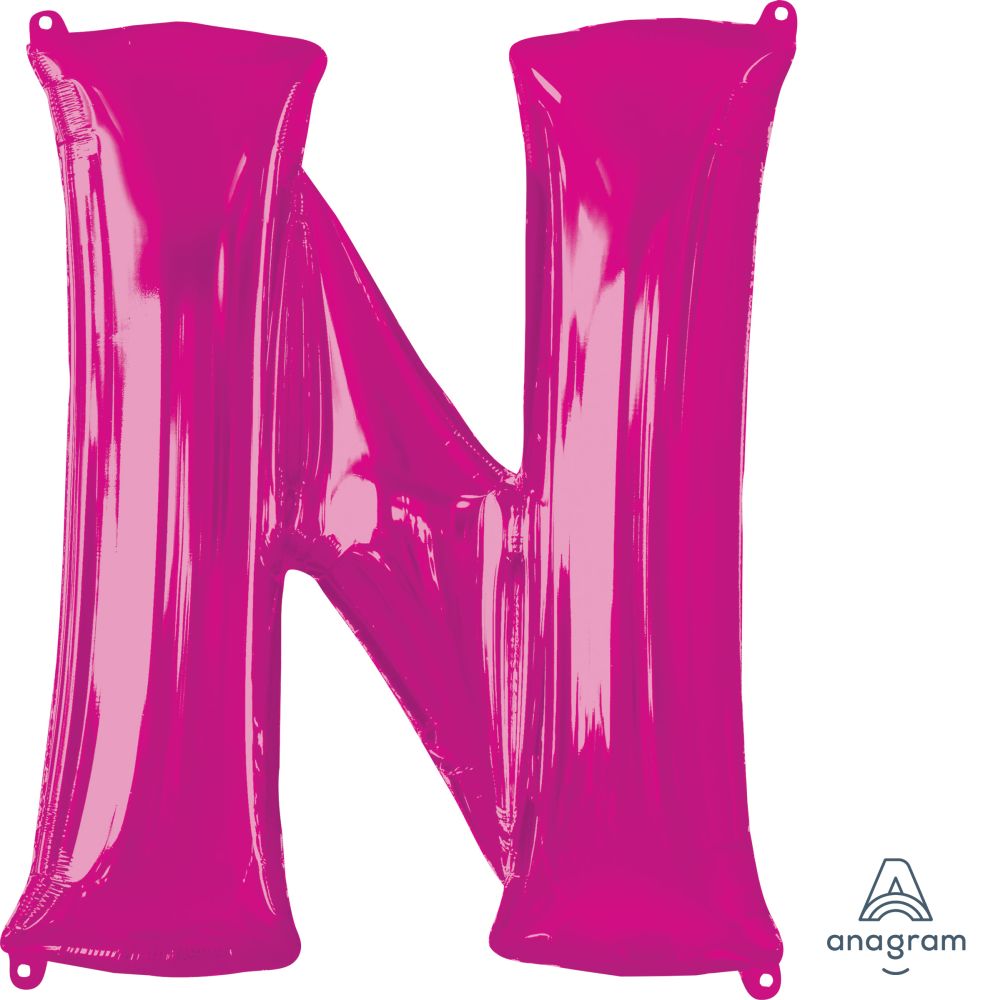 34" Pink Letter N Balloon