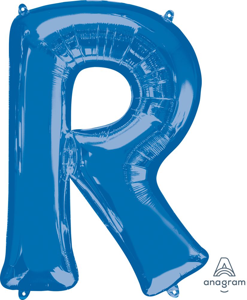 34" Blue Letter R Balloon