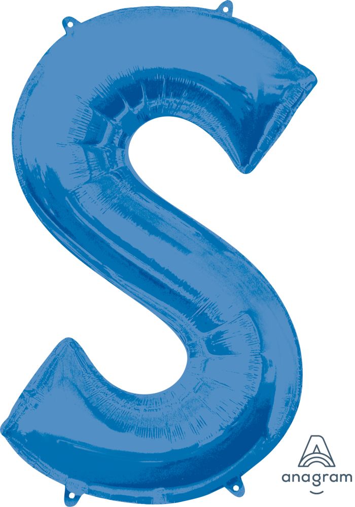 34" Blue Letter S Balloon