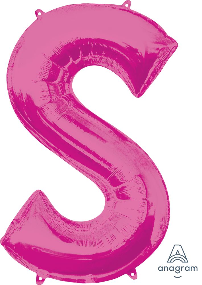 34" Pink Letter S Balloon