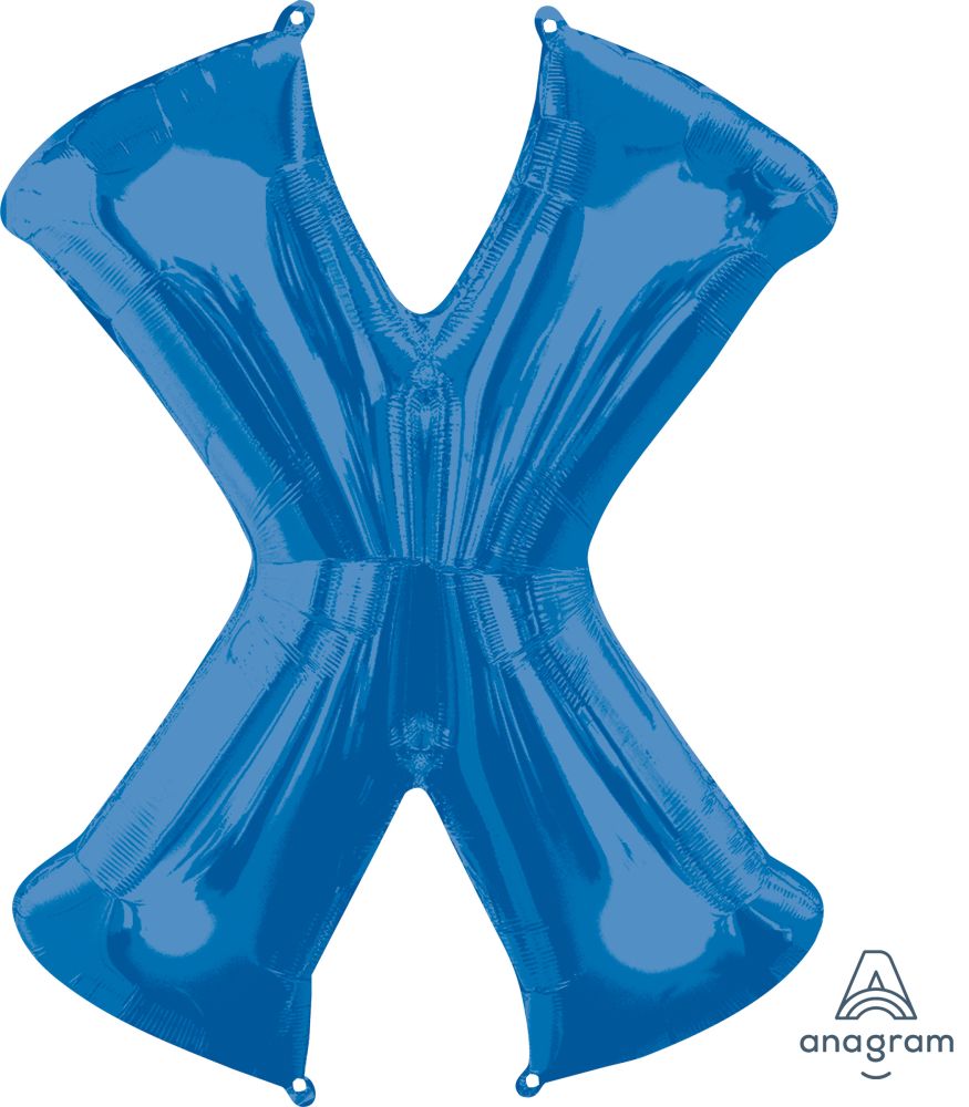 34" Blue Letter X Balloon