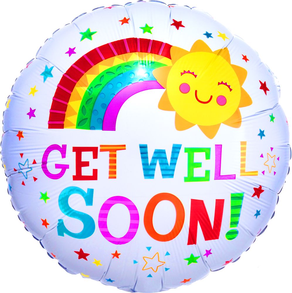 18" Get Well Happy Sun Balloon