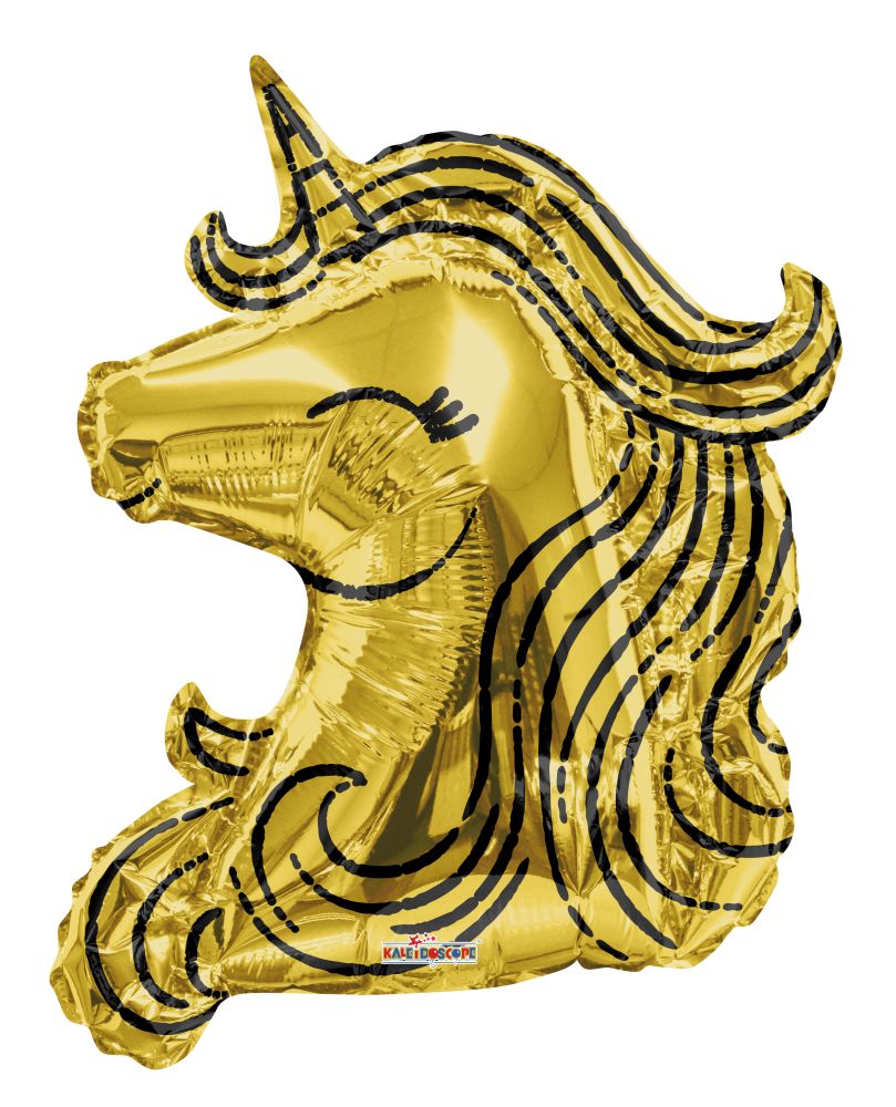 36" Gold Unicorn Balloon