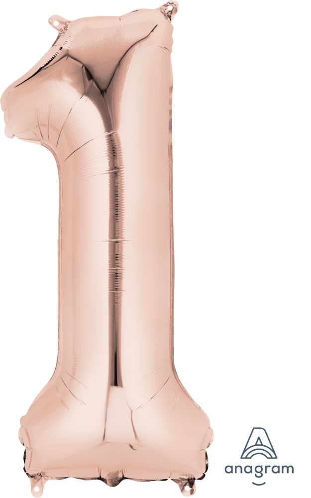 34" Rose Gold Number 1 Balloon