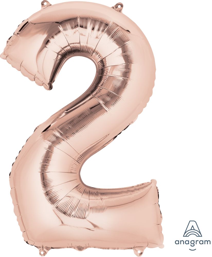 34" Rose Gold Number 2 Balloon