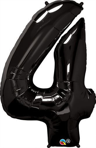 34" Black Number 4 Balloon