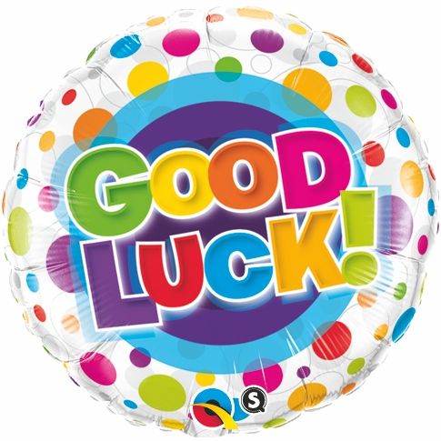 18" Good Luck Colourful Dots Balloon
