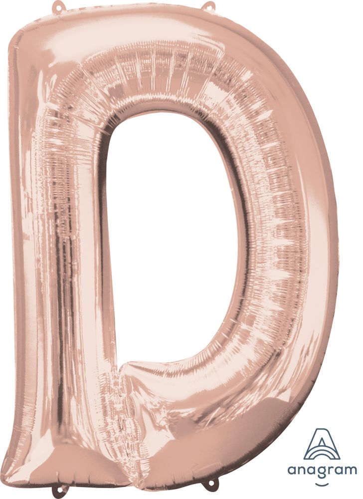 34" Rose Gold Letter D Balloon