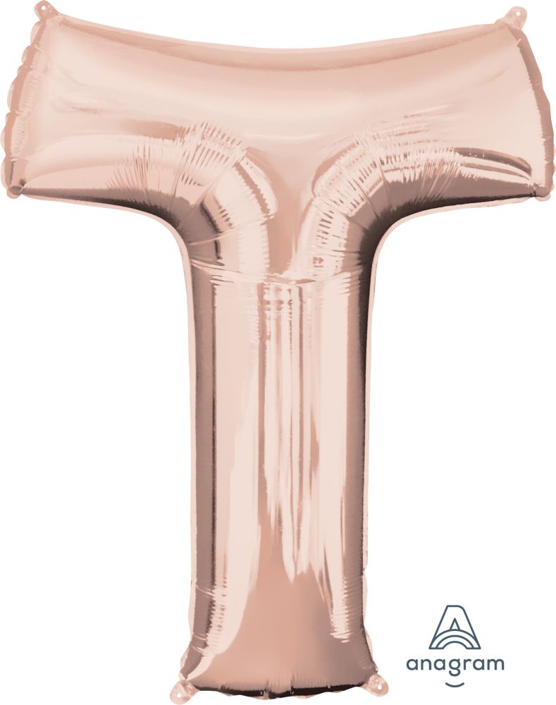 34" Rose Gold Letter T Balloon