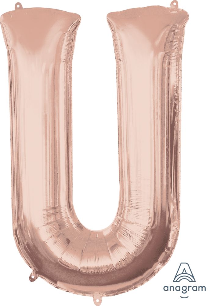 34" Rose Gold Letter U Balloon