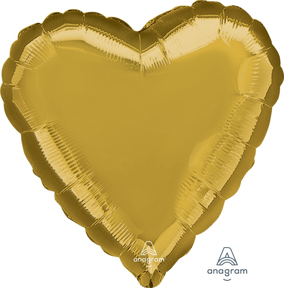 28" Metallic Gold Heart (non-packaged) Balloon