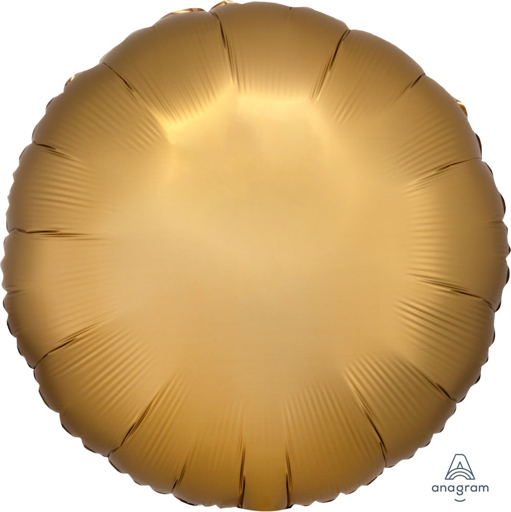 18" Satin Luxe Gold Circle (non-packaged) Balloon
