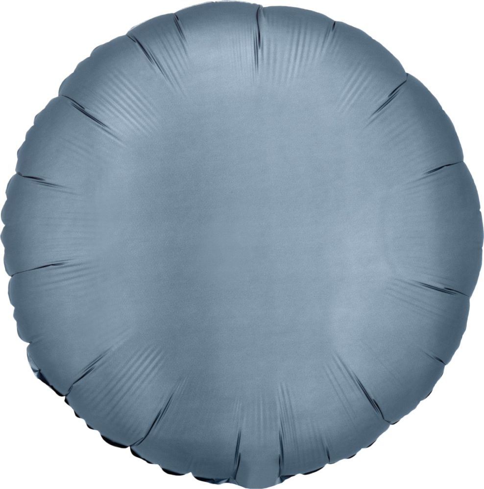 18" Satin Luxe Steel Blue Circle (non-packaged) Balloon