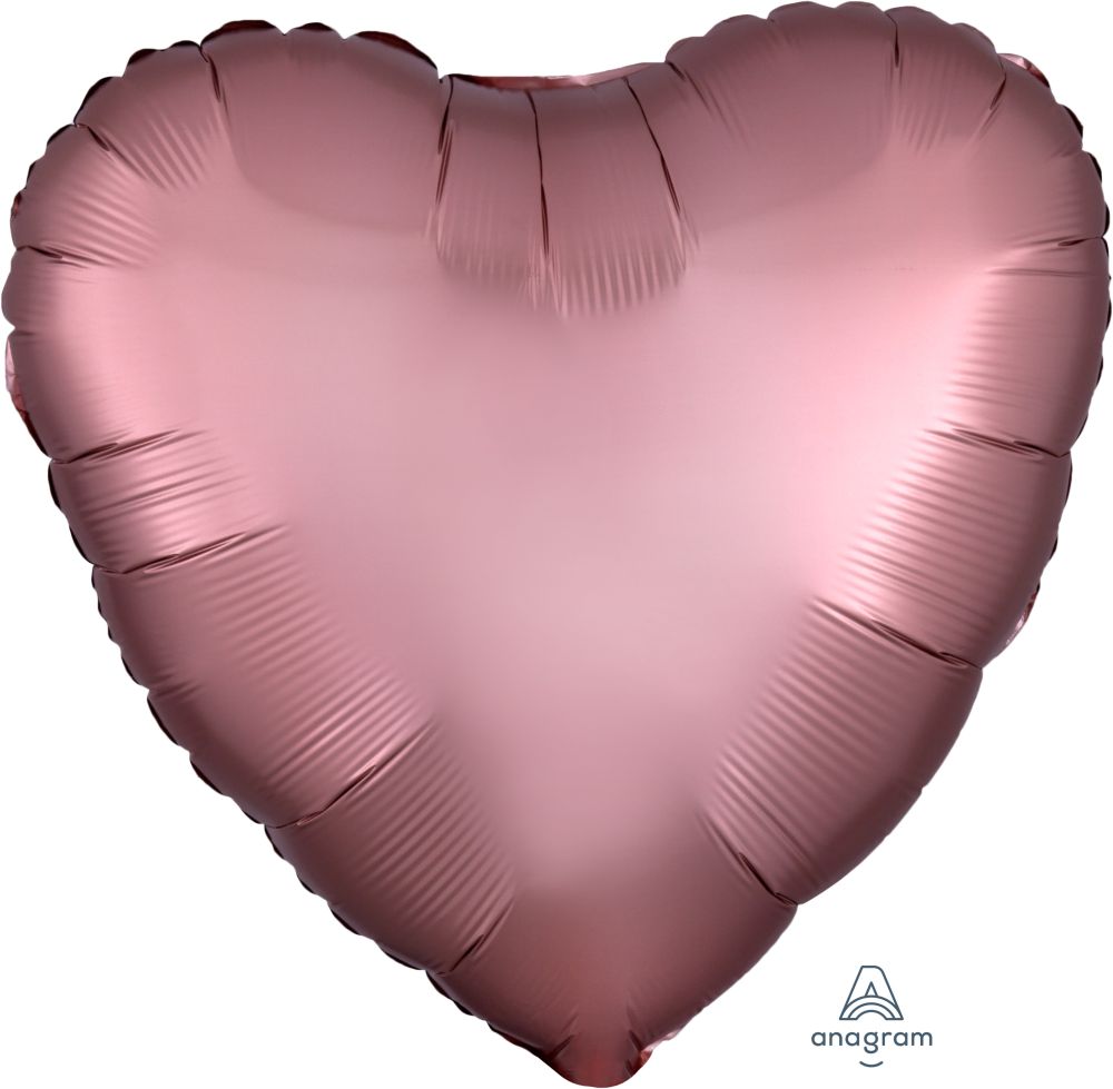 18" Satin Luxe Rose Copper Heart (non-packaged) Balloon