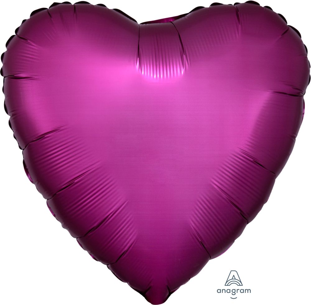 18" Satin Luxe Pomegranate Heart (non-packaged) Balloon